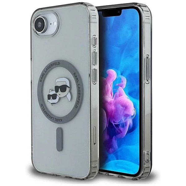 Etui Karl Lagerfeld IML Metal Karl & Choupette Heads MagSafe na iPhone