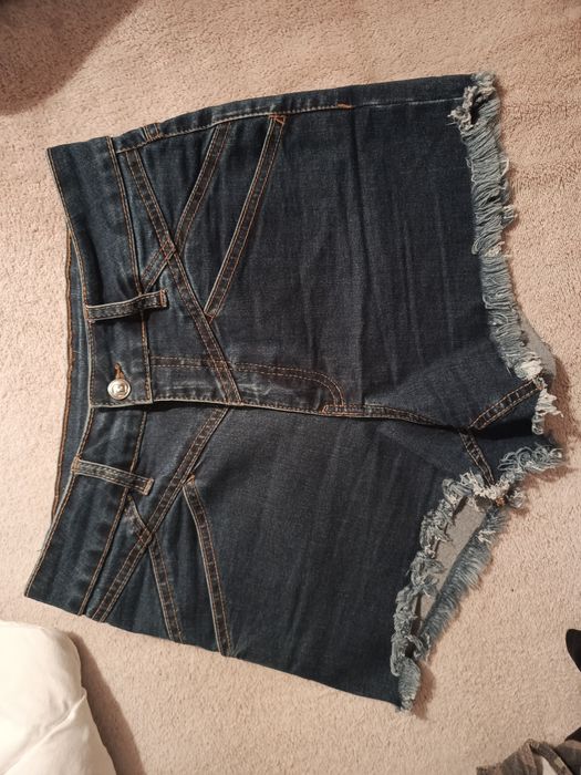 Krótkie spodenki jeansowe dżins denim damskie dziewczęce wysoki stan