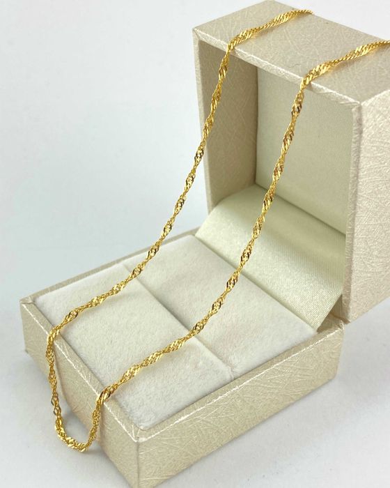 ZŁOTY łańcuszek splot SINGAPUR PRÓBA 585 (14K) długość 45 cm