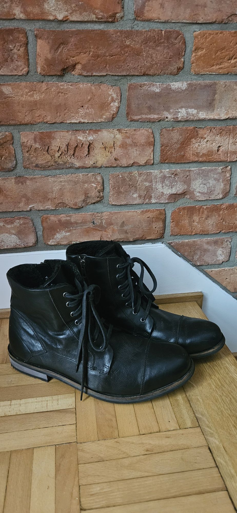 Buty botki męskie 45 kozaki czarne reserved
