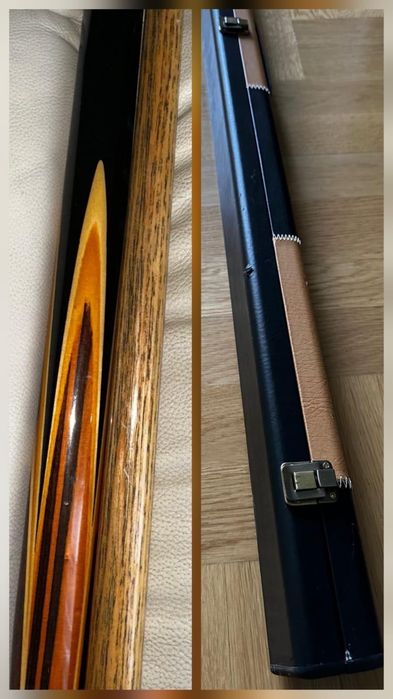 kij LEO jesionowy 3/4 snooker bilard twardy tip przedłużka futerał