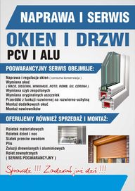 Naprawa, serwis, OKIEN PCV, ROLET, roletki dzień i noc, moskitiery