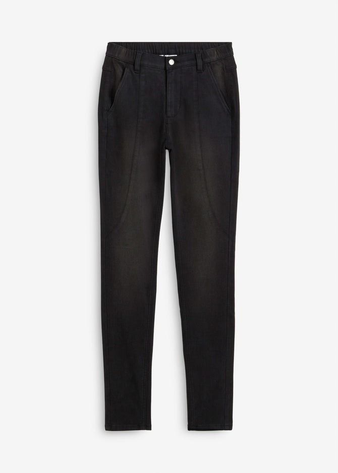 B.P.C jeansy termiczne czarne ocieplane skinny r.44