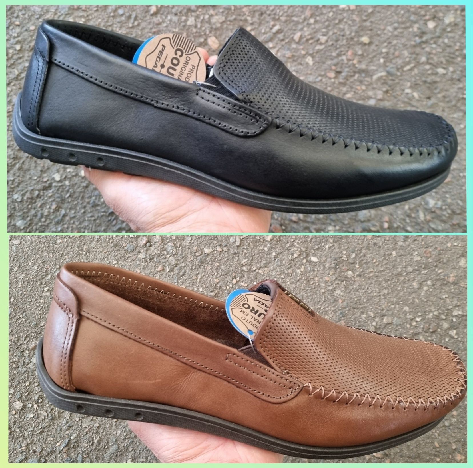 Туфли-макасины мужские ПЕГАДА (PEGADA) модель 141605. кожа