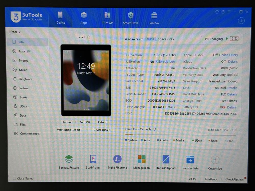 iPad mini 4 128GB (A1550) - Cellular (LTE) - wada - faktura VAT 23%