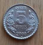 5 rupii 2000 r. Indie