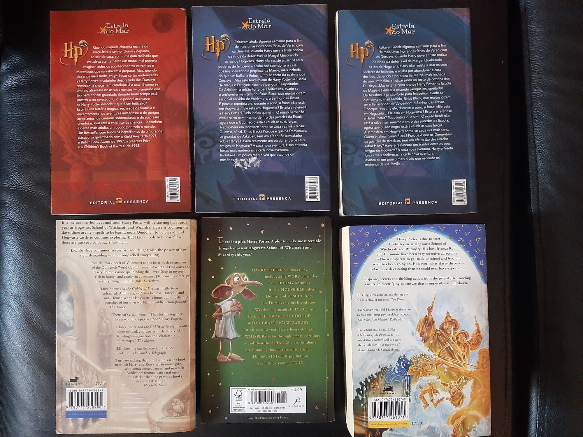 Harry Potter order Phoenix goblet fire pedra prisiobeuro azkaban