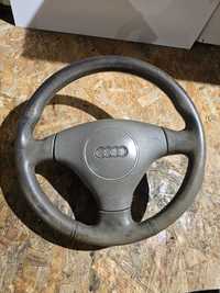 Kierownica trójramienna skóra Audi A6 C5 A4 B6 beżowa poduszka airbag