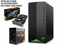 Komputer Gamingowy HP Ryzen 5 RTX3060 WINDOWS 11 16GB 512GB M2
