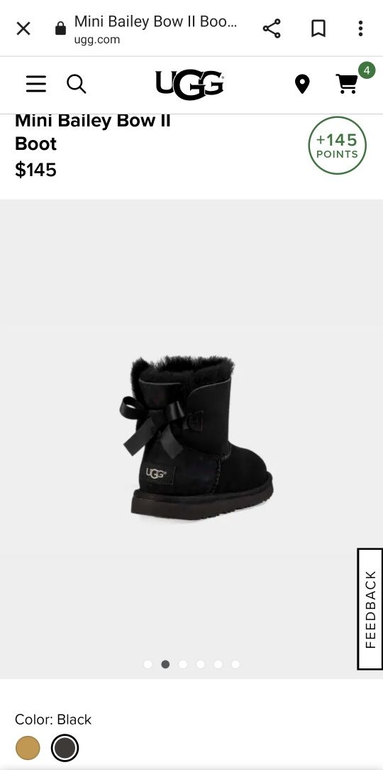 Ugg угги дитячі mini bailey bow 16-17см