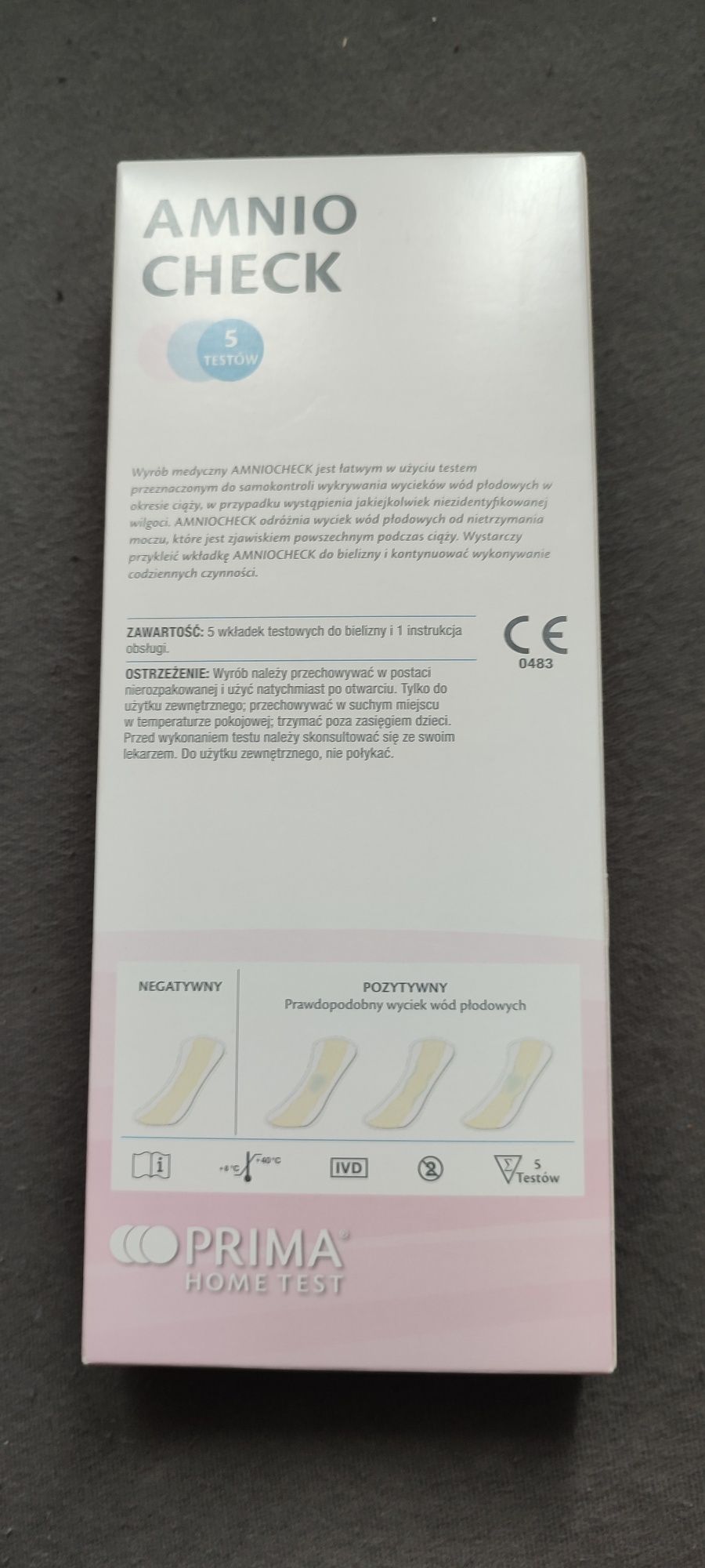 Amniocheck amnio check test wyciek wód płodowych w ciąży nowe całe 5