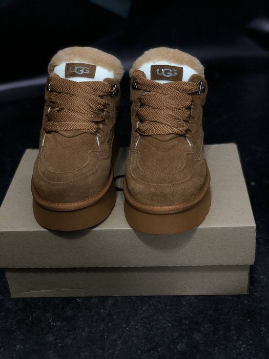 Зимові жіночі кросівки на хутрі UGG lowmel натуральний замш