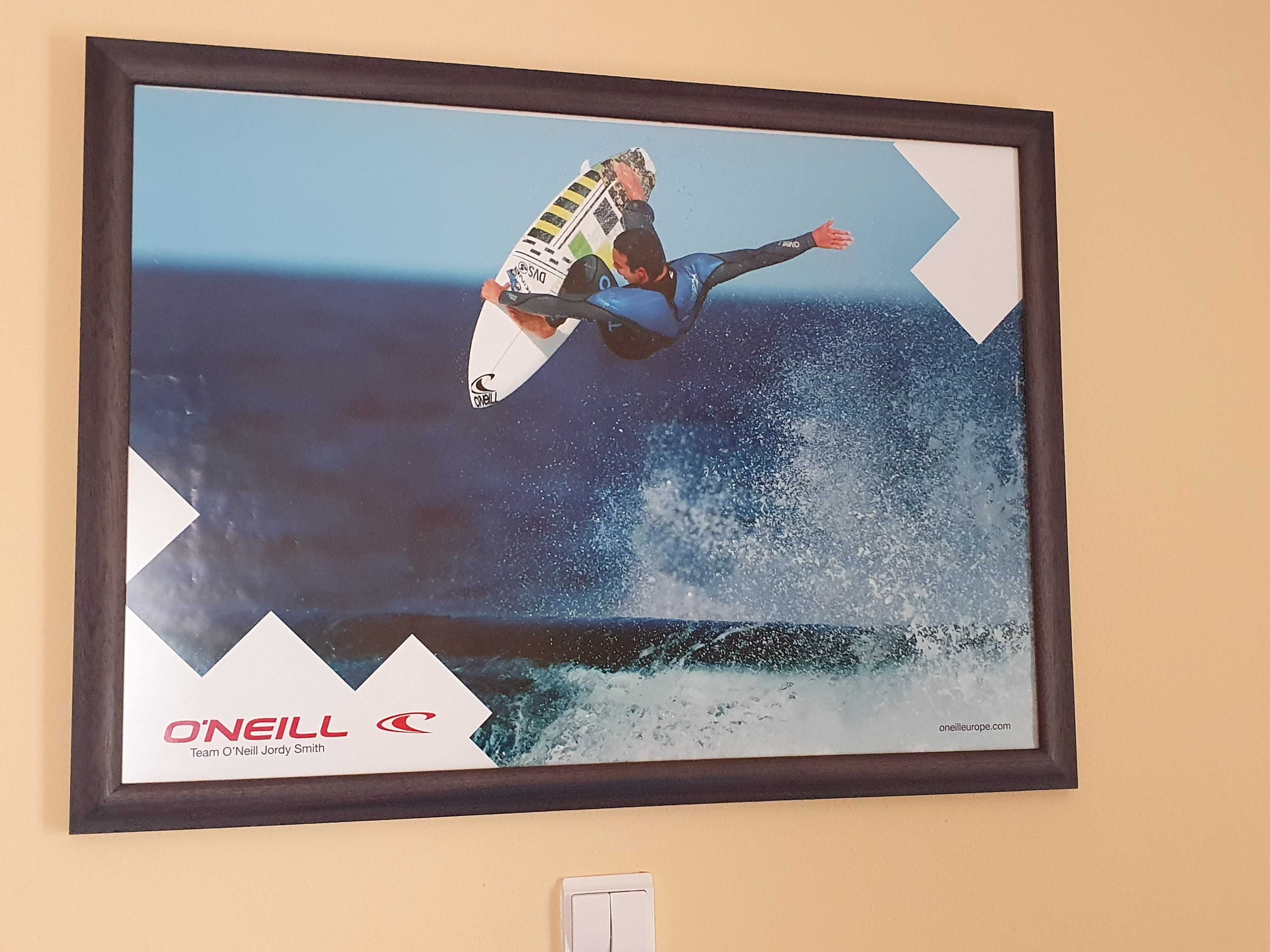 Quadro surf em moldura azul