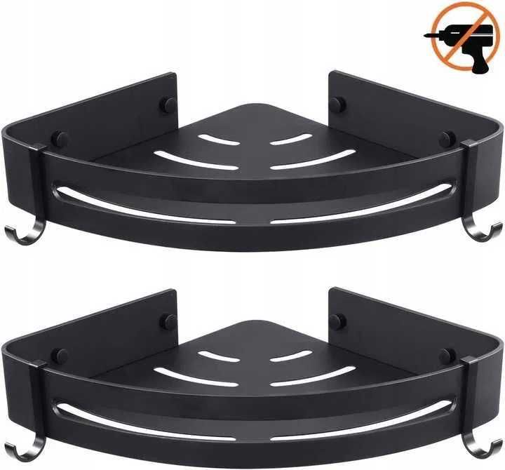 Zestaw Dwóch Półek Łazienkowych Narożnych Wisząca Pod Prysznic