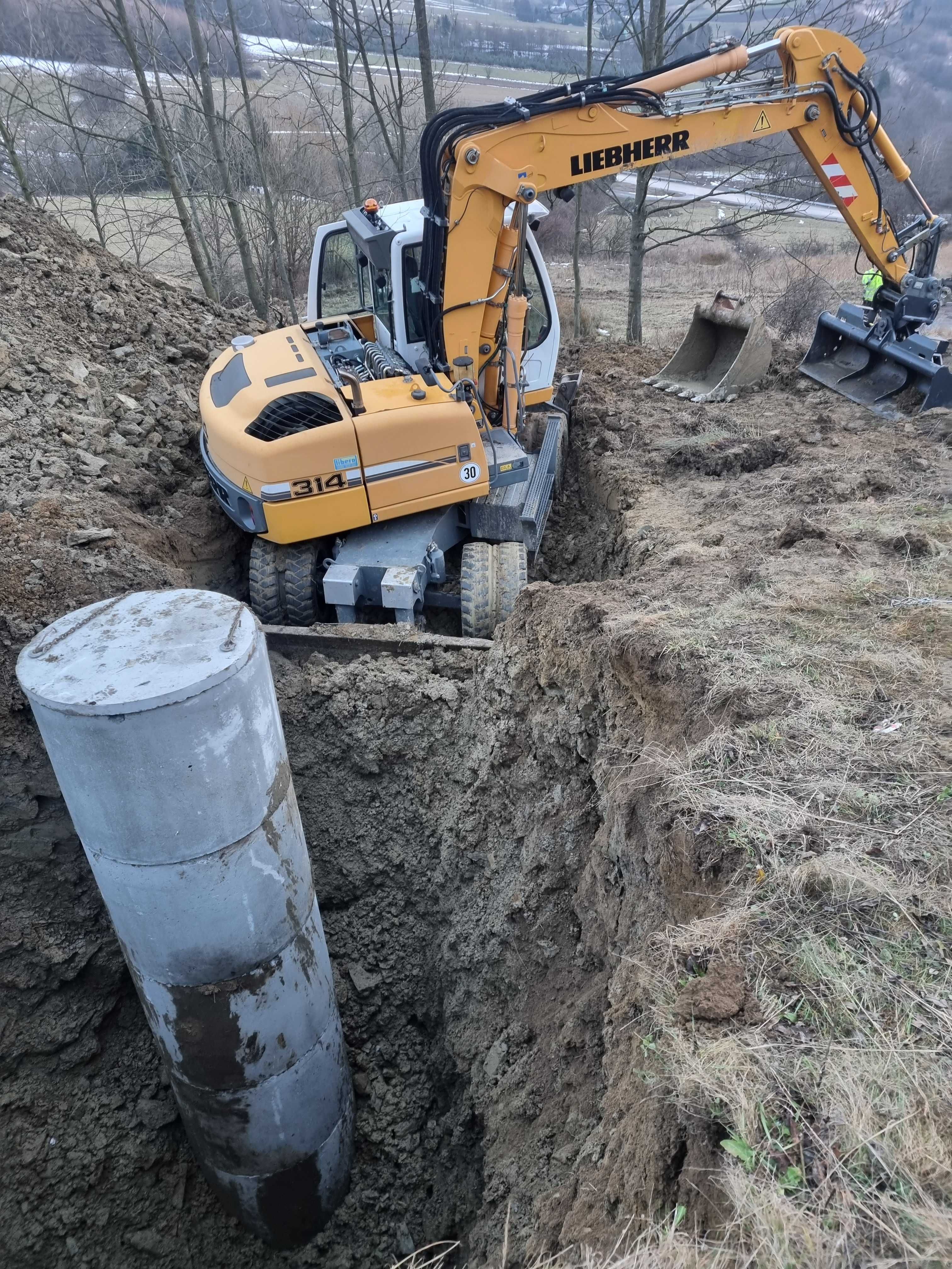 Uslugi koparką minikoparką i wywrotką 4x4 wozidlo 6t prace ziemne