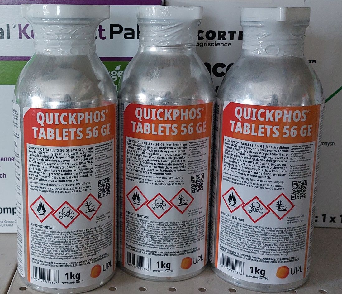 Quickphos Pellets 56GE szkodniki magazynowe  wołek zbożowy tabletki