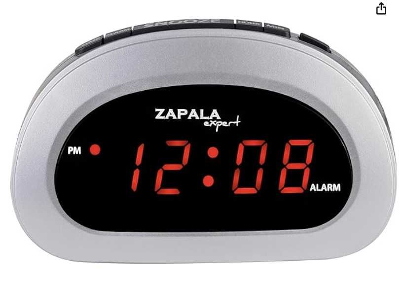 Budzik zegar cyfrowy ZAPALA LED (srebrny)