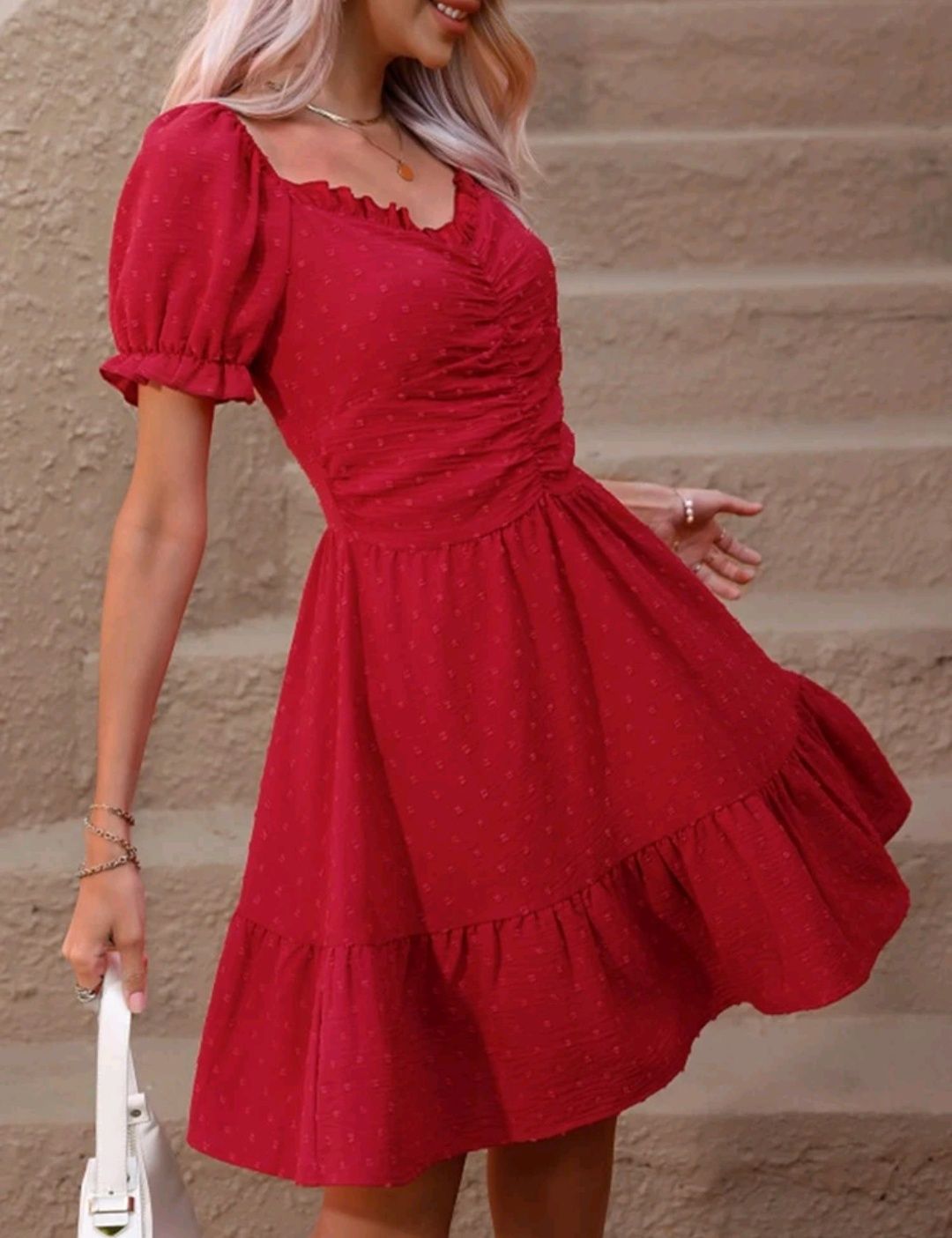 Piękna czerwona sukienka Boho 40 42 44 nowa