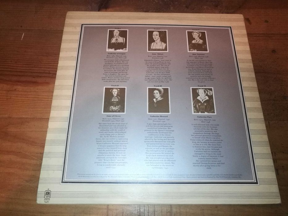 RICK WAKEMAN (Prog) -The Six Wifes Of Henry VIII  (Ed ING-GAT-1973) LP