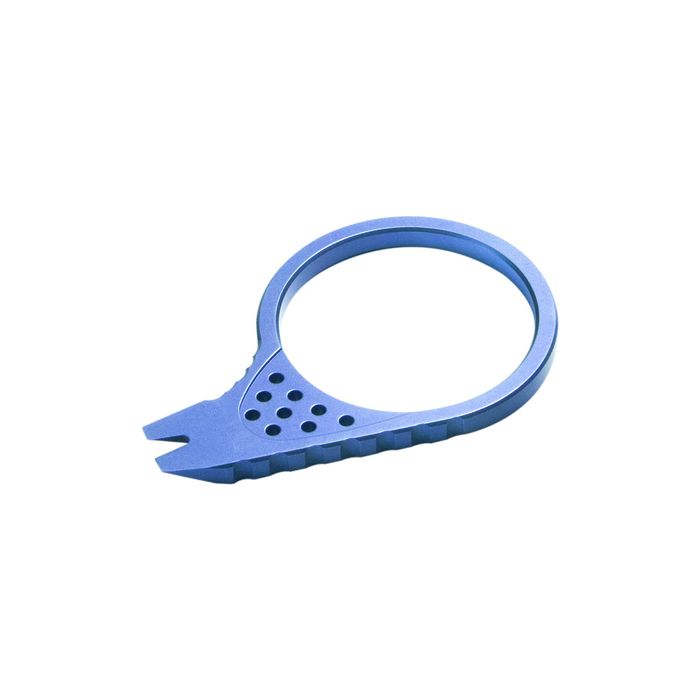 MultiTool Kubey Finger Ring Pry Bar Blue Titanium by Kot Knives
