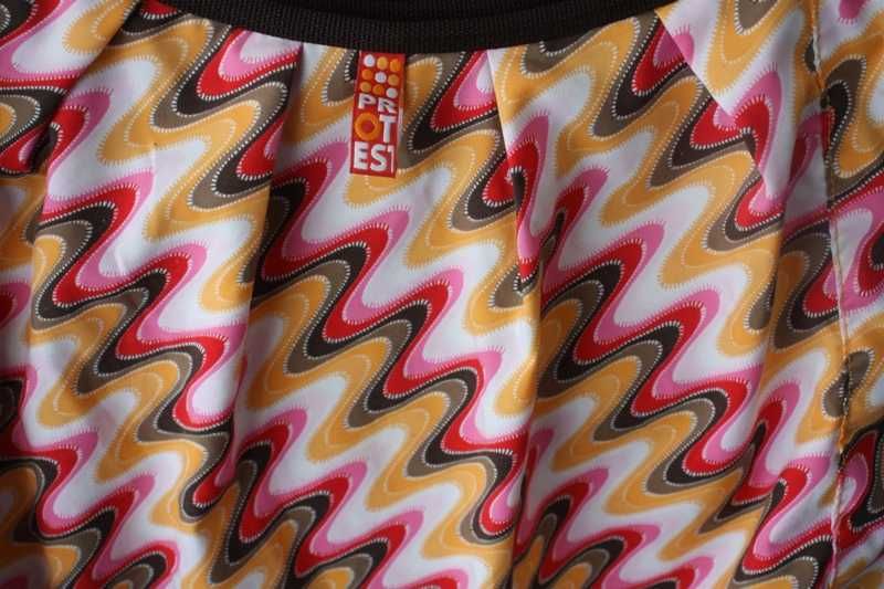 Saco com alças castanhas e motivos branco e rosa PROTEST