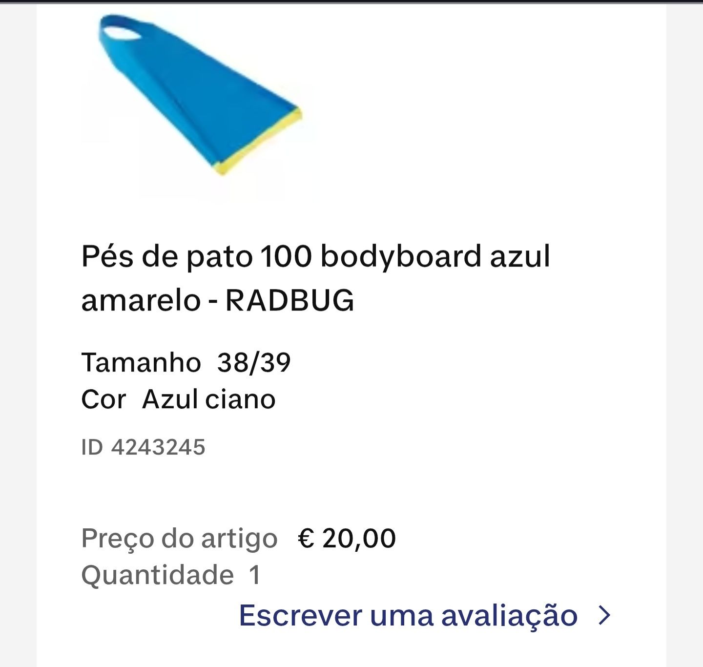 Barbatanas 38/39 Bodyboard