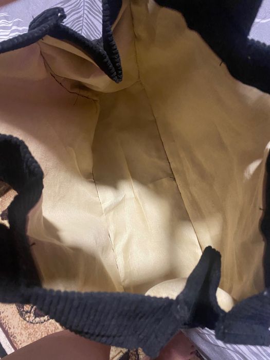 Чорна вельветова сумка