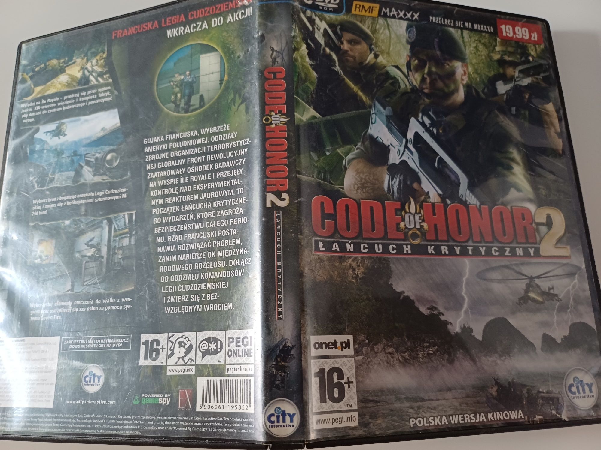 Gra pc dvd rom Code of Honor 2 łańcuch krytyczny