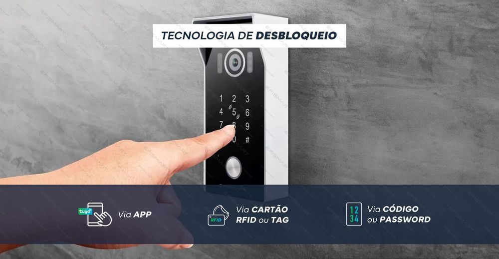 Vídeo Porteiro Monitor 10'' WIFI|P. Externo Teclado|Cartão WIFI  VP143