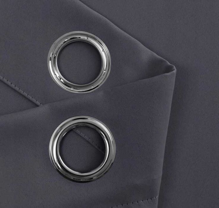 Zasłony zaciemniające z taśmą marszczącą, CIEMNY SZARY, 245 X 132, 2x