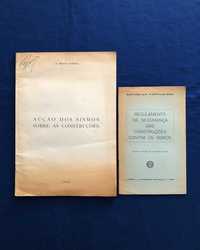 2 livros - CONSTRUÇÕES - SEGURANÇA CONTRA SISMOS - 1955 e 1959