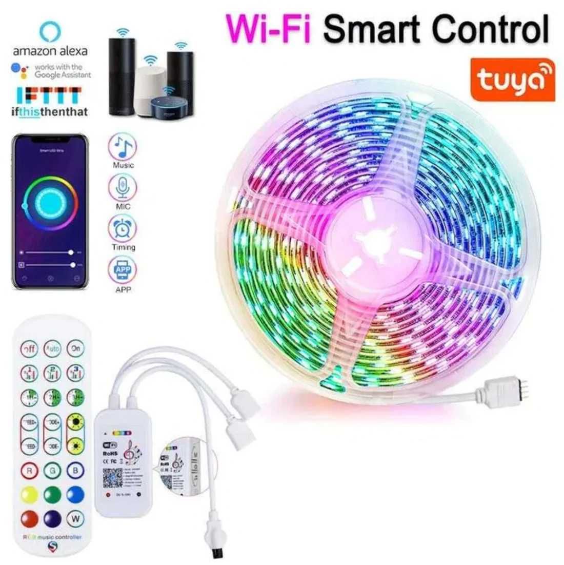 Fita Led WIFI / Tuya / RGB Strip 10m / Alexa Google Home