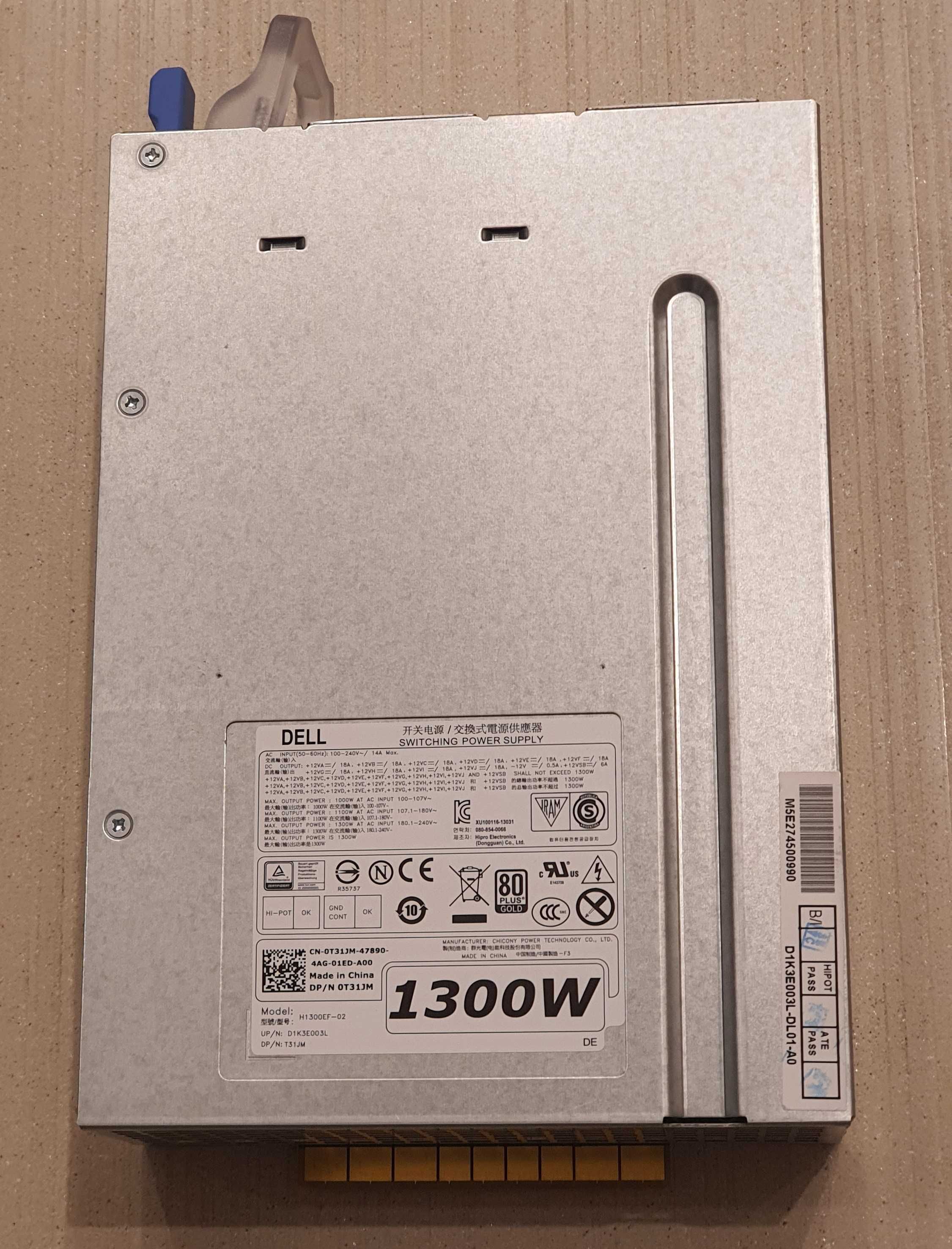 Zasilacz 1300 W H1300EF-02 T31JM D1K3E003L do Dell Precision T7810