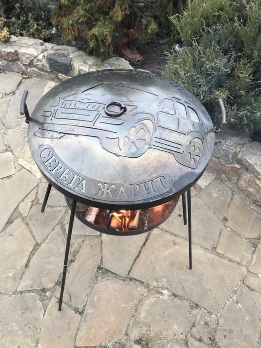 50 см маркировка на крышке ,Сковорода из диска бороны калённая