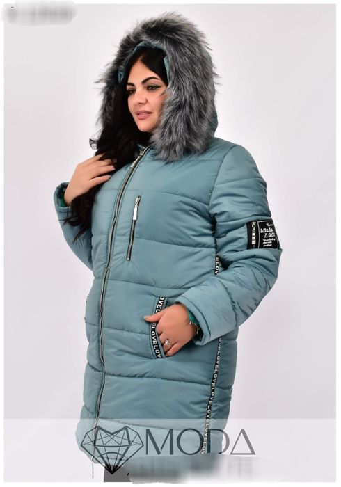 Женская яркая зимняя куртка пуховик . 42-72р