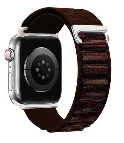 Apple Watch браслет ремінець чорний блискучий та бардовий блискучий Al