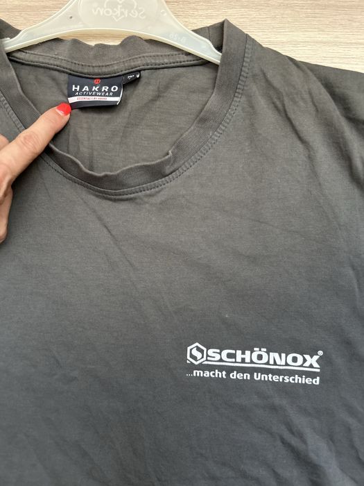 Szara koszulka t-shirt bluzka schonox macht den unterschied