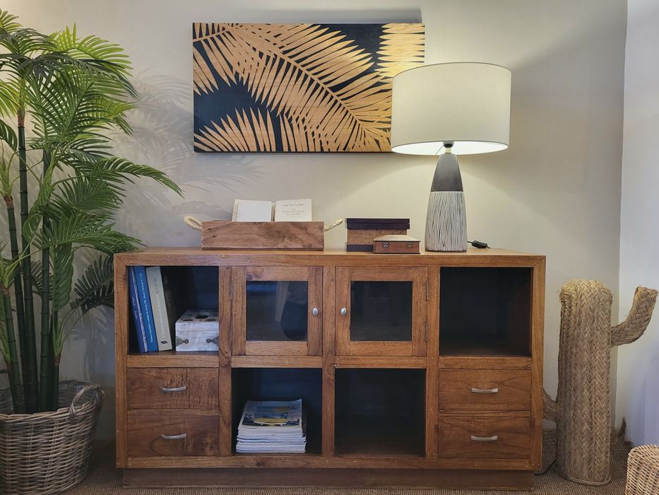 consola, aparador, vitrine, louceiro, movel tv, acacia, rustico