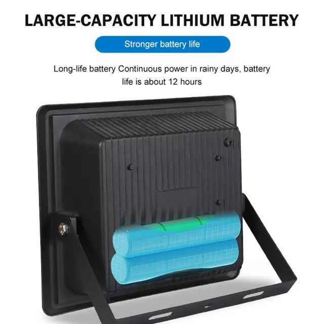 Прожектор 100w на батарее и солнечной панели, фонарь уличный Киев