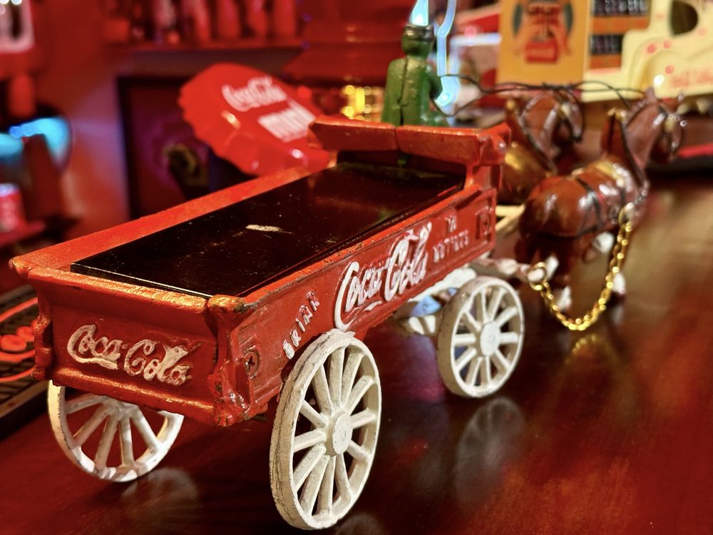Carroça coca-cola em ferro fundido vintage