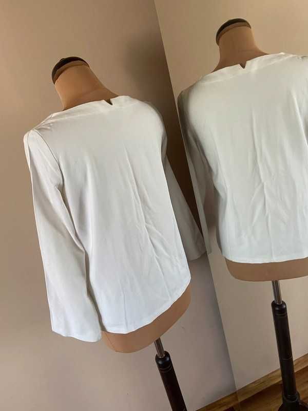 M l 38 40 tatuum bialy sweter bluza basic guizki na rekawach wiosna