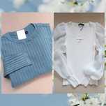 2 x sweter biały & turkusowy na S kę