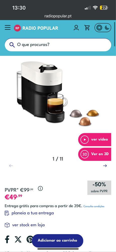 Máquina Nespresso Vertuo Pop