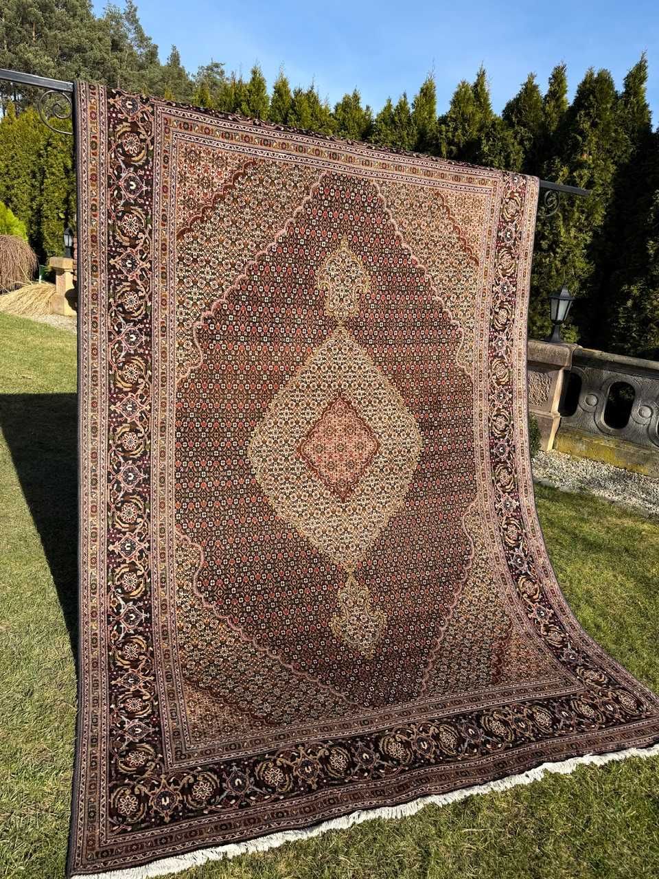 Dywan perski czarny Iran Tabriz z jedwabiem 300x200 sklep 30 tyś