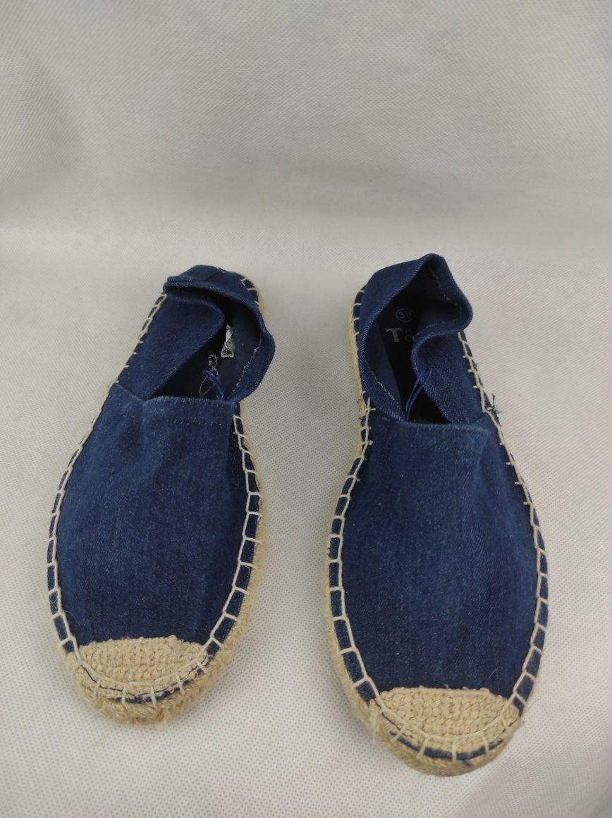 NOWE Damskie niebieskie sandały espadryle rozmiar 38