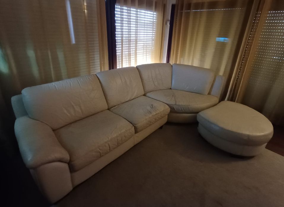 Sofá em pele chateaux D'ax + chaise lounge