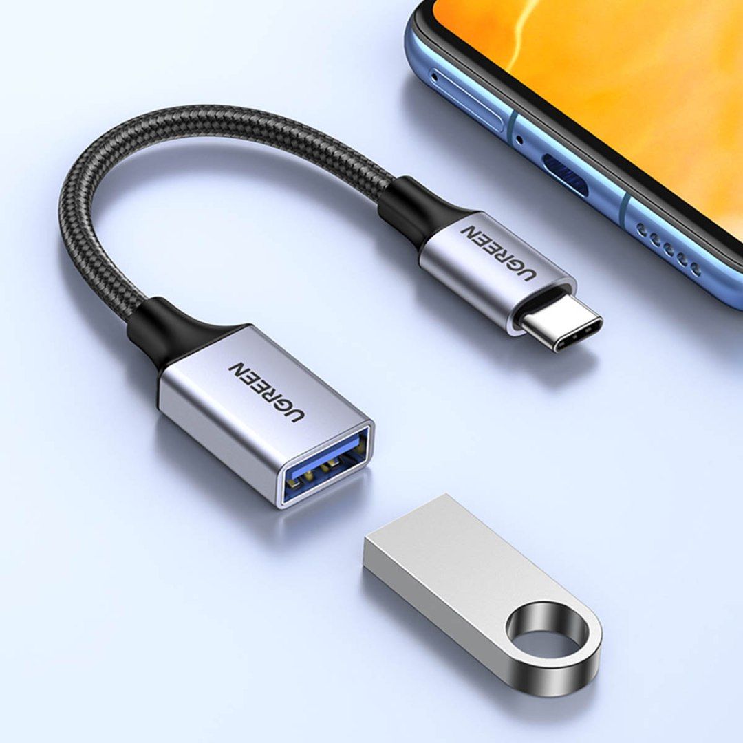 Adapter przejściówka kabla USB-C na USB-A 5Gb/s 15cm czarny