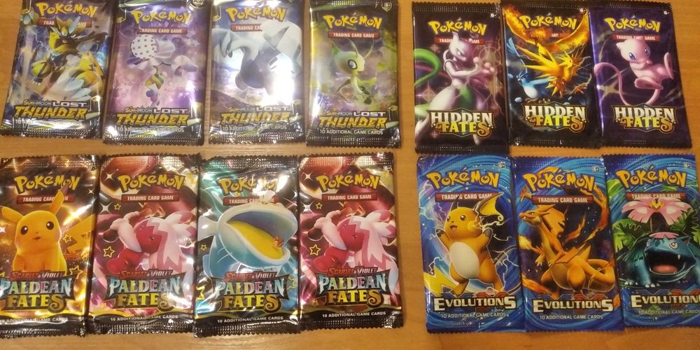 7 різних серій Бустерів карточки Pokemon, 67 карт без повторів