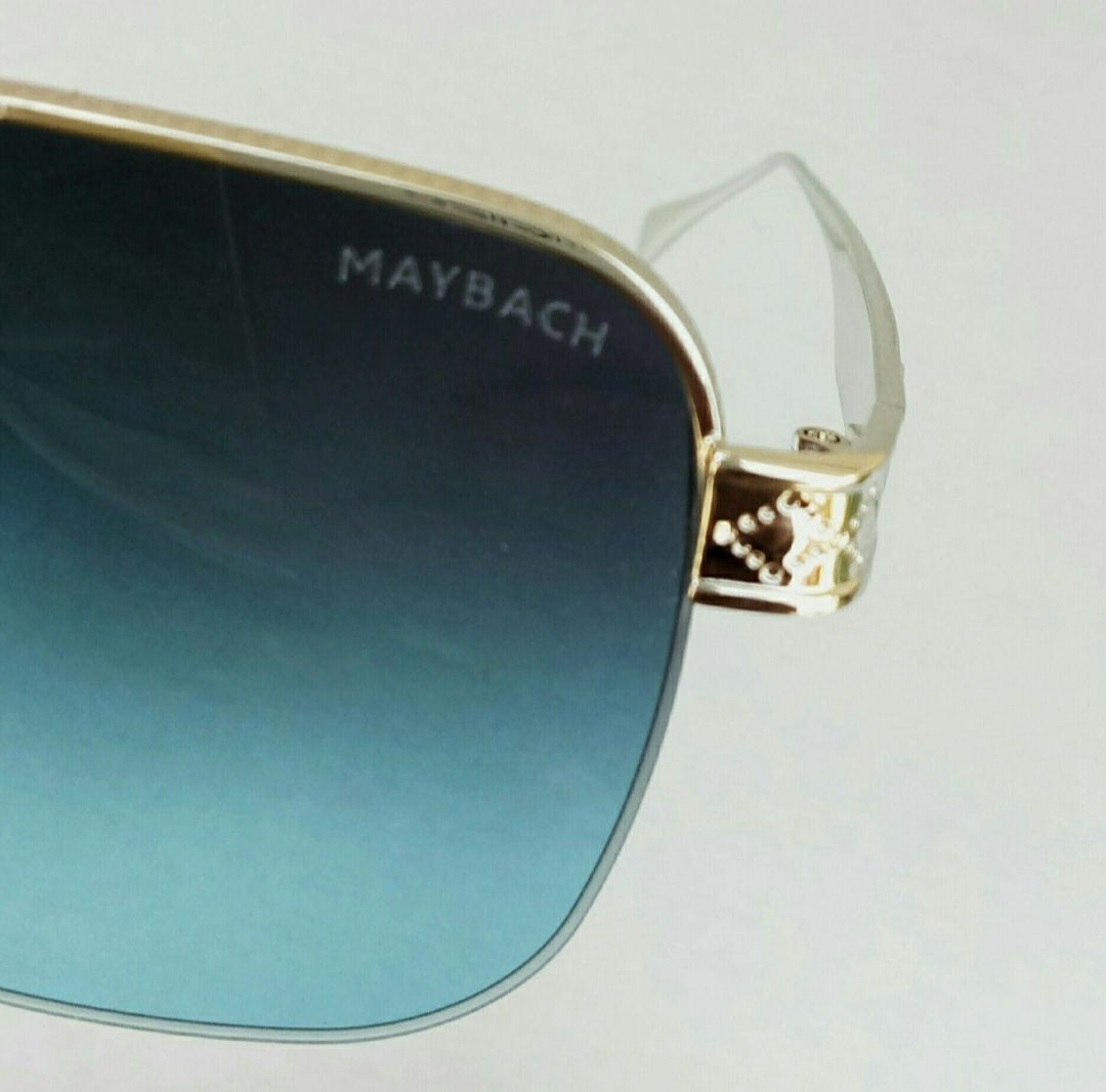 Maybach модные мужские очки классика серо синий градиент в сереб метал