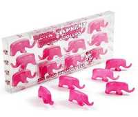 Figurki lodowe różowe słonie